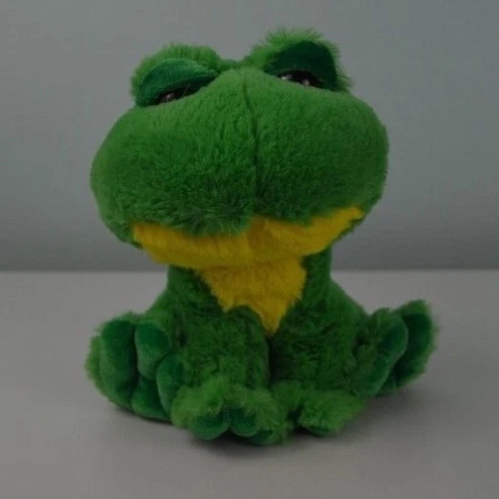 Ideal Toys Direct Frog Plush Stuffed Animal Green Yellow Froggy